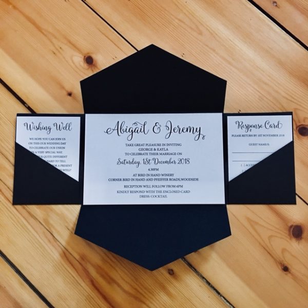 All-in-one invitation with feature font