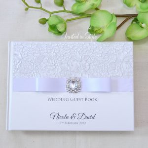 Standard ivory book with embossed paper