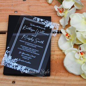 Clear Acrylic invitation - Rectangle designs