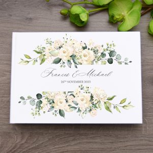 White rose and greenery