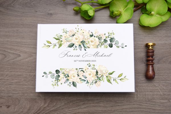 White rose and greenery