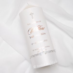 Shiny foil, satin ribbon and a diamante strip