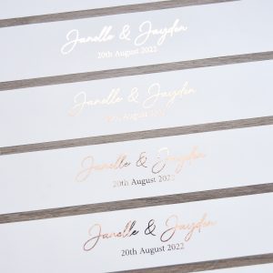 Foil print on white papers