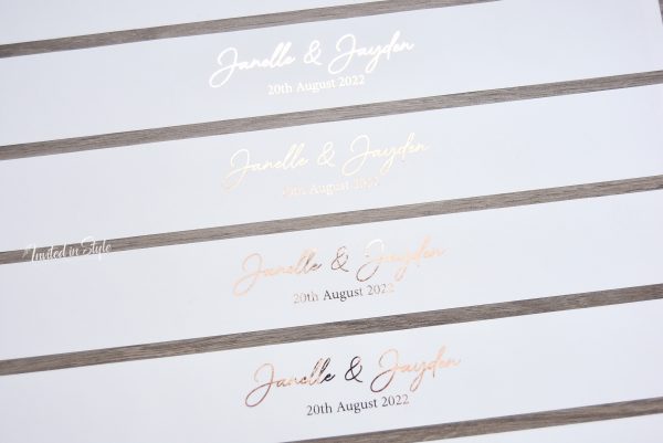 Foil print on white papers