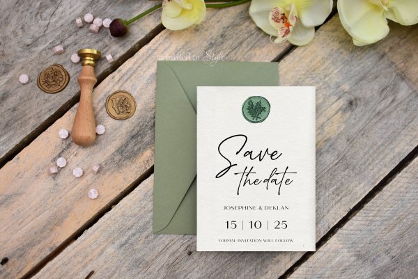 Modern font with wax seal