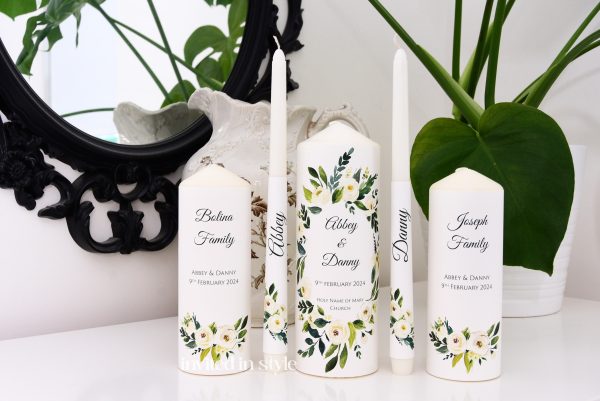 Watercolour white & green florals - Image 3
