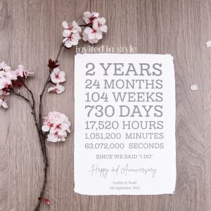 Cotton Paper 2nd Anniversary Gift - Card only