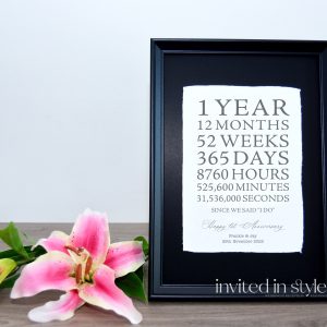 Framed Cotton Paper 1st Anniversary Gift