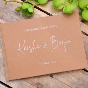 Kraft cover book with white ink