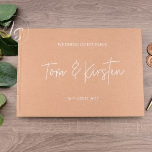 Kraft cover book with optional white ink