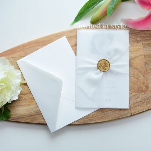 With wax seal and ribbon