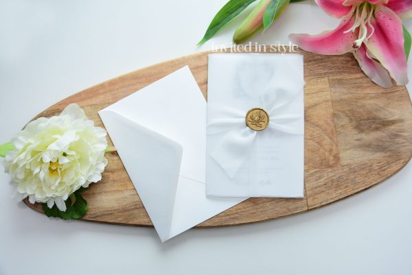 With wax seal and ribbon