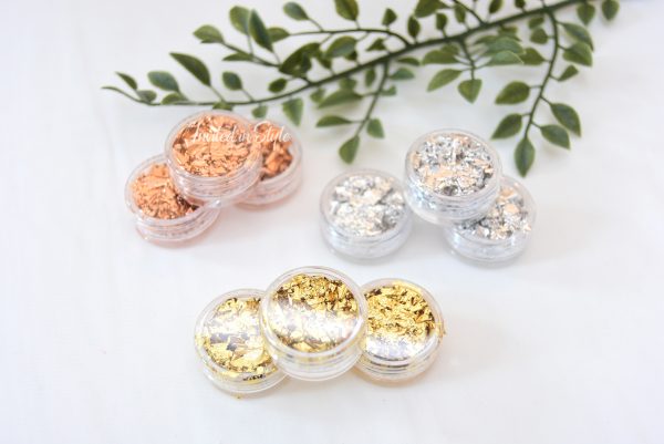 Gold / Rose gold / Silver leaf flakes - Image 2