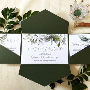 All-in-one invitation with greenery