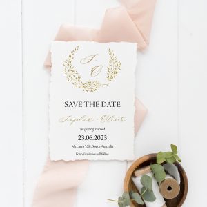 Handmade paper - Gold Wreath