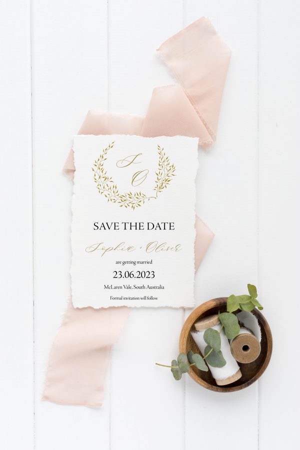 Handmade paper - Gold Wreath