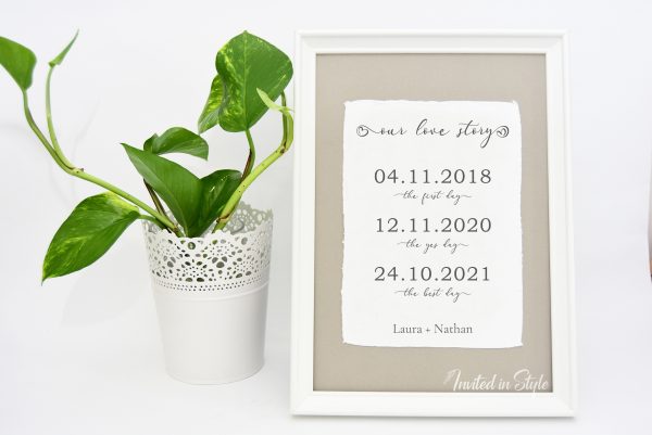 Framed "Our Love Story" Anniversary Gift