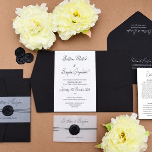 Monochrome Pocketfold with Wax Seal