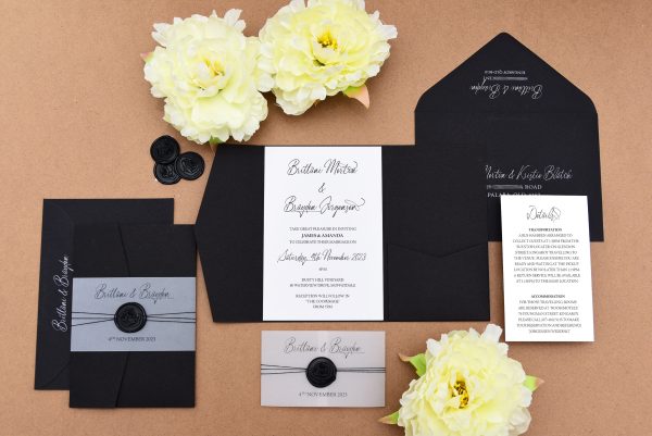 Monochrome Pocketfold with Wax Seal