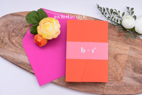 Hot pink & Orange Pocketfold - Image 7