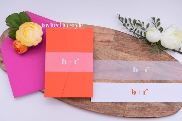 Hot pink & Orange Pocketfold - Image 6