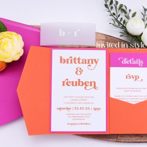 Hot pink & Orange Pocketfold