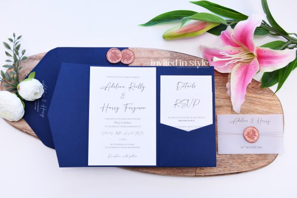 Navy Pocketfold with Wax Seal - Image 5