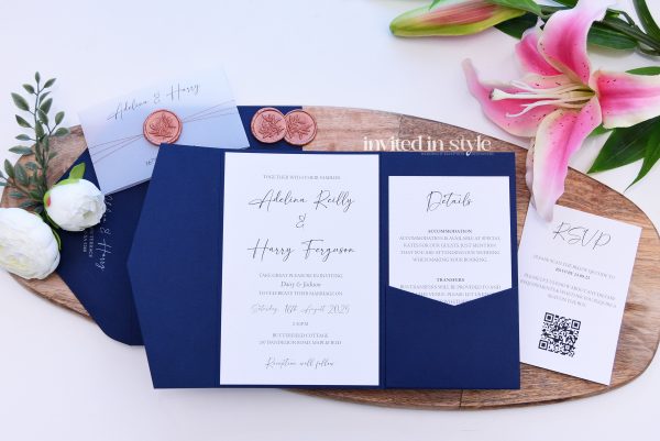 Navy Pocketfold with Wax Seal - Image 3