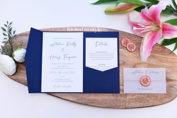 Navy Pocketfold with Wax Seal - Image 4