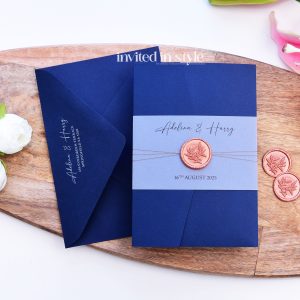 Navy Pocketfold with Wax Seal