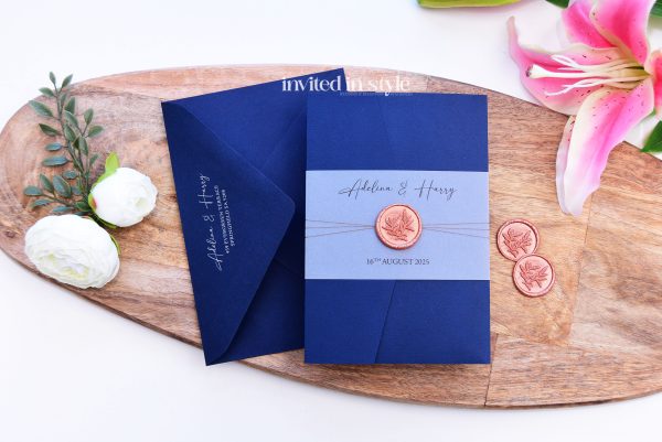 Navy Pocketfold with Wax Seal