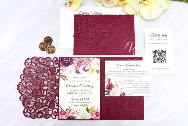 Loveheart - Burgundy floral - Image 3