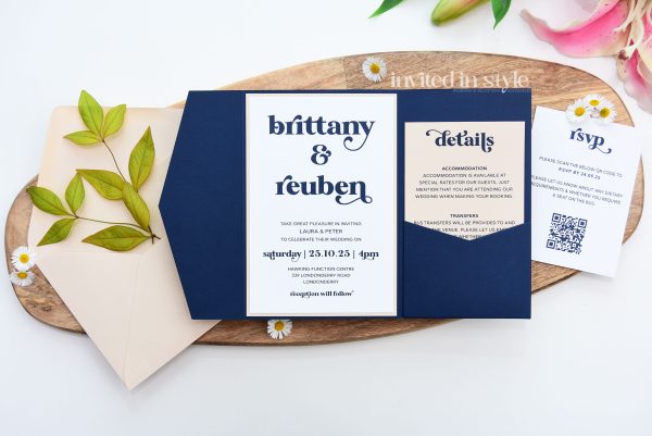 Navy & nude Pocketfold - Image 3