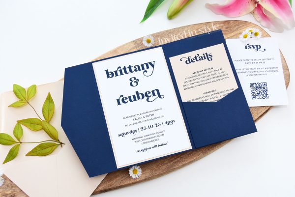 Navy & nude Pocketfold - Image 5