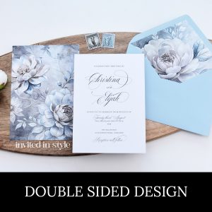 Double sided design - blue/silver